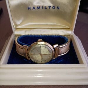 Hamilton Gold Watch with Blue Accents